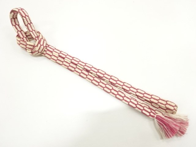 JAPANESE KIMONO / HAND-TIED OBIJIME CORD / SILK